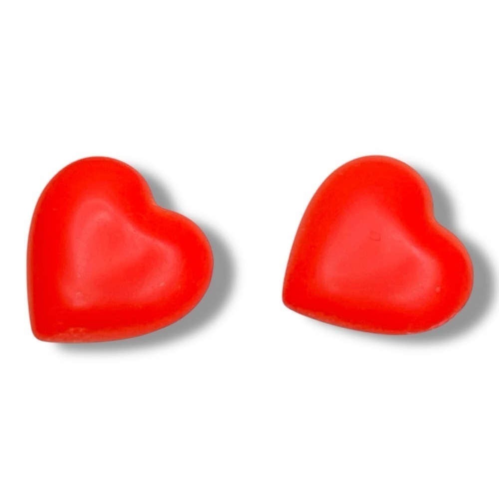 Vintage Red Heart Earrings Matte Finish Retro Kawaii Goth Pinup